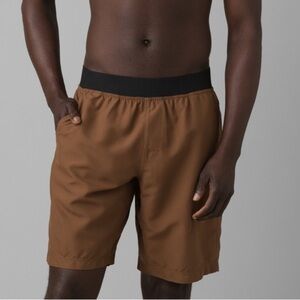 Prana Men’s Mojo Shorts Size Small Tan Black